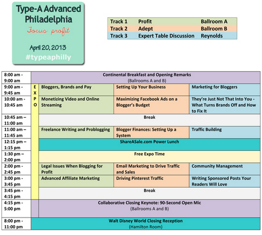 Type A Parent Conference - Advance Philly Agenda